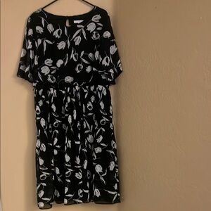 Black and White Floral Dress